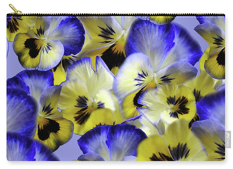 Blue and Yellow Pansies Collage - Carry-All Pouch