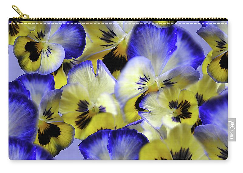 Blue and Yellow Pansies Collage - Carry-All Pouch