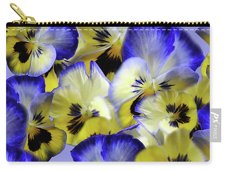 Blue and Yellow Pansies Collage - Carry-All Pouch