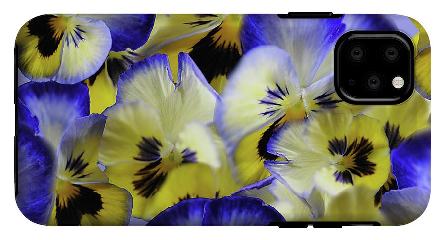 Blue and Yellow Pansies Collage - Phone Case