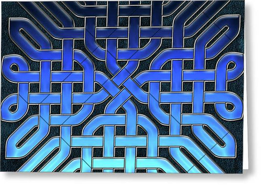 Blue Celtic Knot Ice Glass - Greeting Card