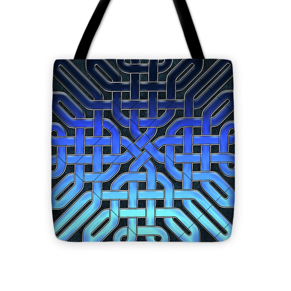 Blue Celtic Knot Ice Glass - Tote Bag