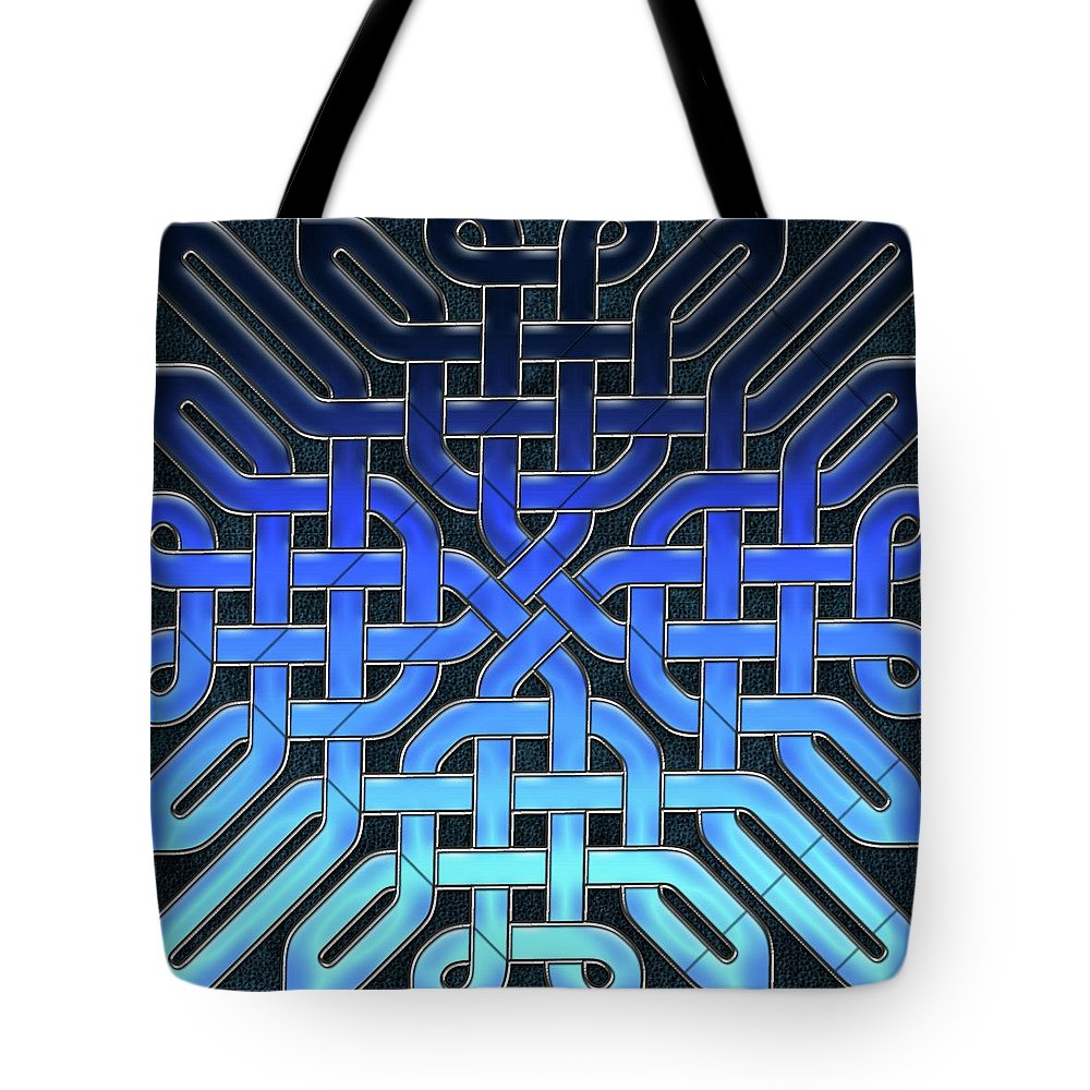 Blue Celtic Knot Ice Glass - Tote Bag