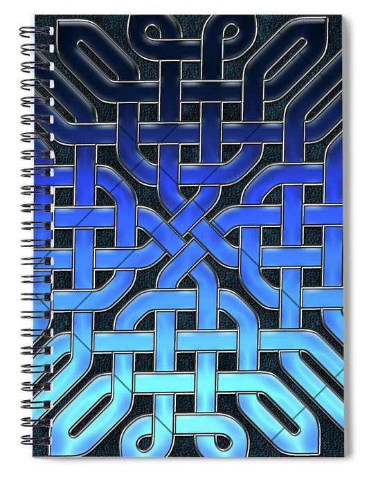 Blue Celtic Knot Ice Glass - Spiral Notebook
