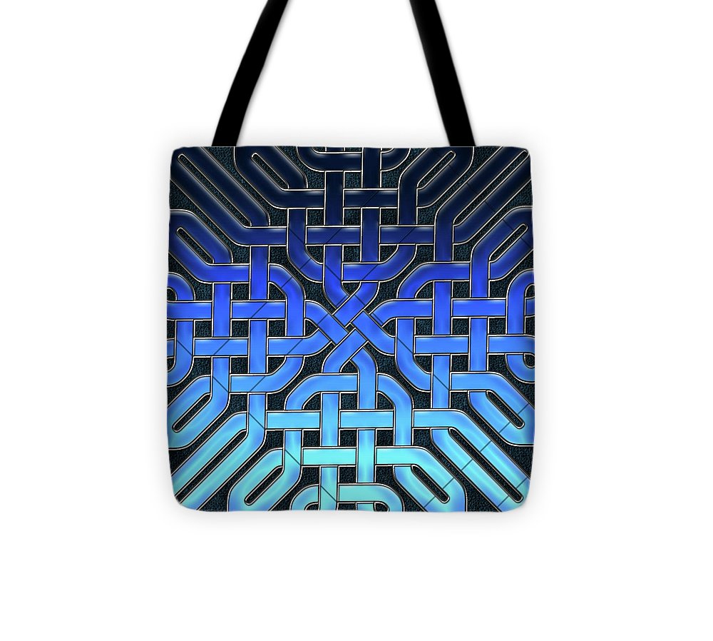 Blue Celtic Knot Ice Glass - Tote Bag