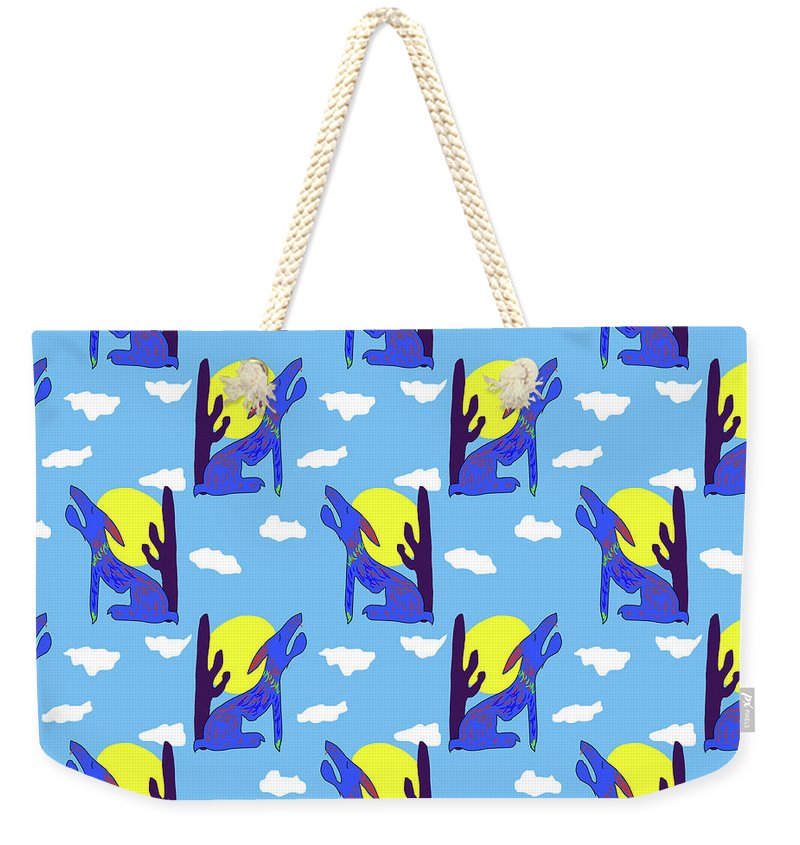 Blue Coyote Pattern - Weekender Tote Bag