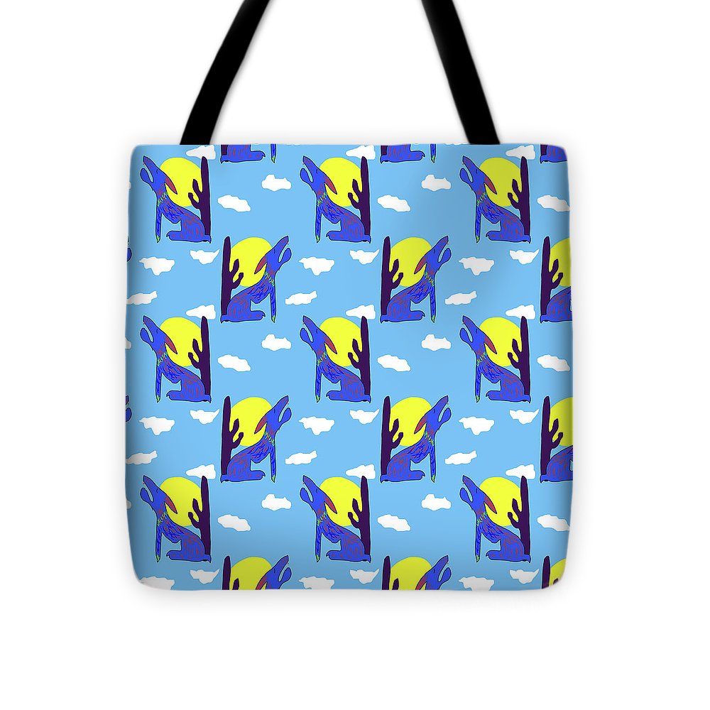 Blue Coyote Pattern - Tote Bag