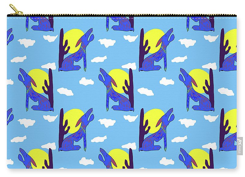 Blue Coyote Pattern - Carry-All Pouch