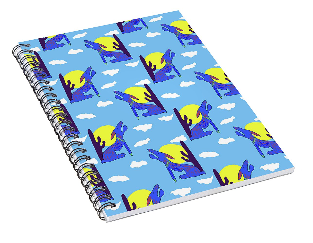 Blue Coyote Pattern - Spiral Notebook