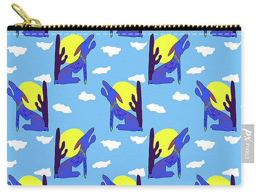 Blue Coyote Pattern - Carry-All Pouch