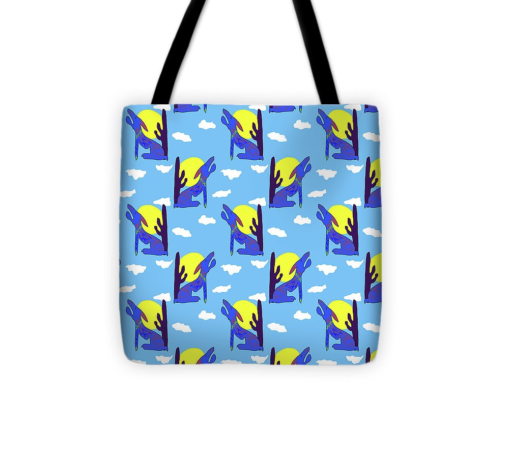 Blue Coyote Pattern - Tote Bag