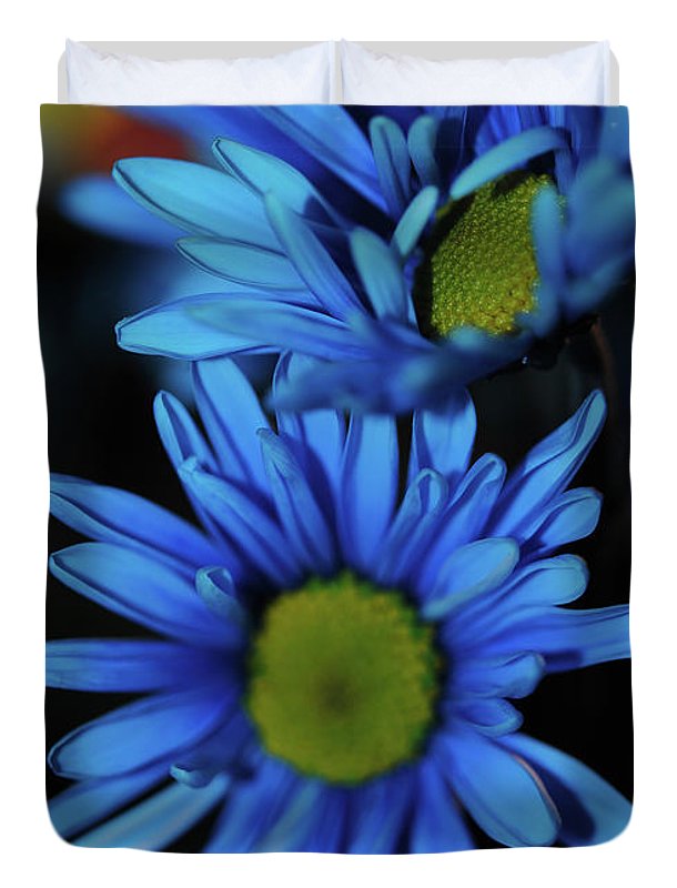 Blue Daisy Vertical - Duvet Cover