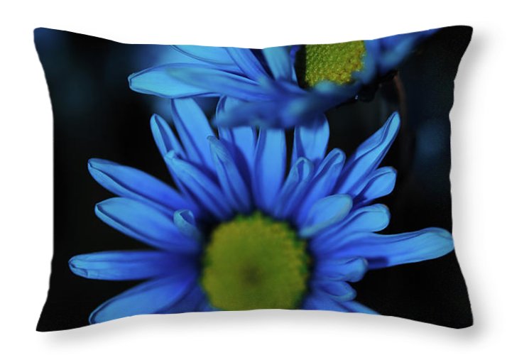 Blue Daisy Vertical - Throw Pillow