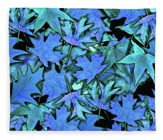 Blue Fall leaves - Blanket