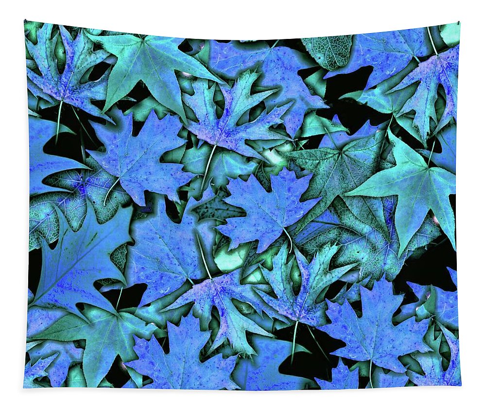 Blue Fall leaves - Tapestry