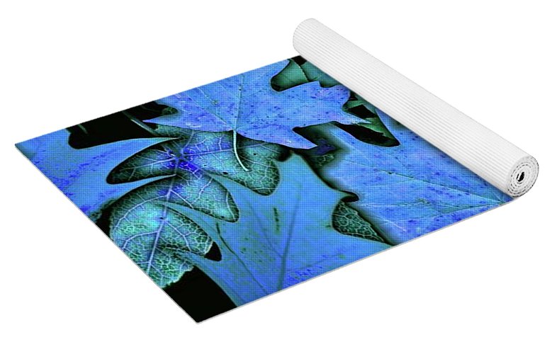 Blue Fall leaves - Yoga Mat