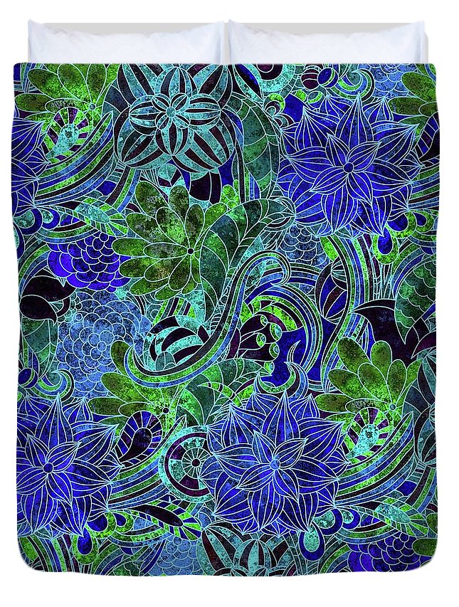 Blue Floral Pattern - Duvet Cover