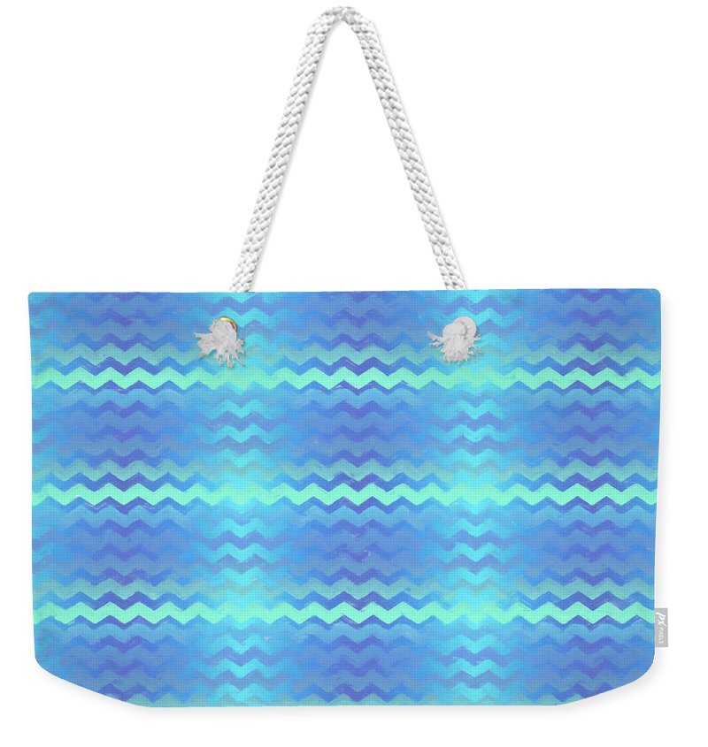 Blue Green Mermaid Chevron - Weekender Tote Bag