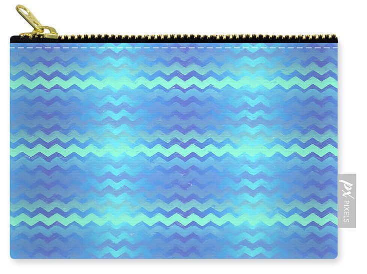 Blue Green Mermaid Chevron - Carry-All Pouch