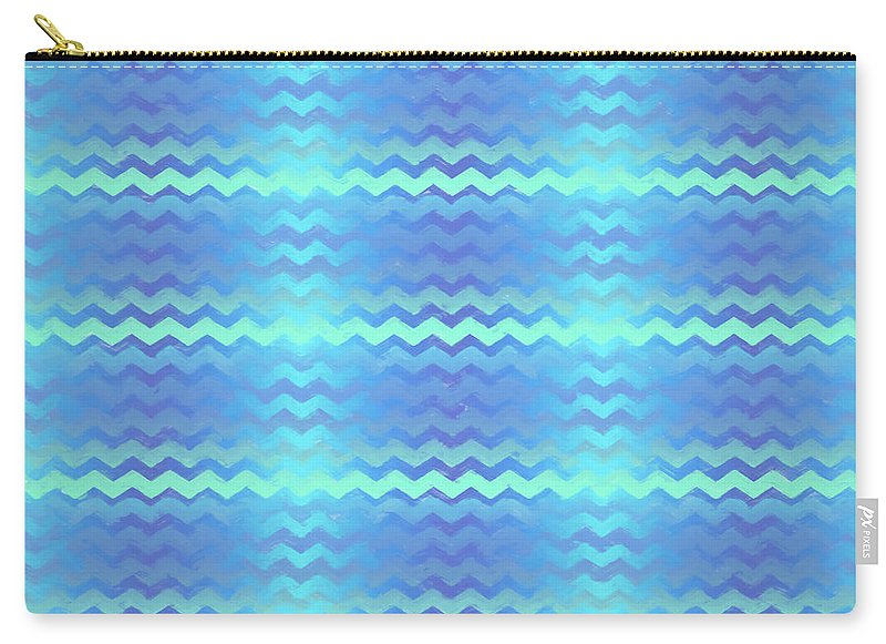 Blue Green Mermaid Chevron - Carry-All Pouch