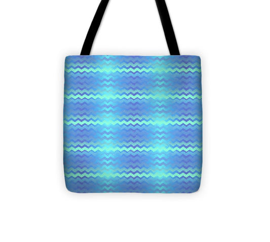 Blue Green Mermaid Chevron - Tote Bag