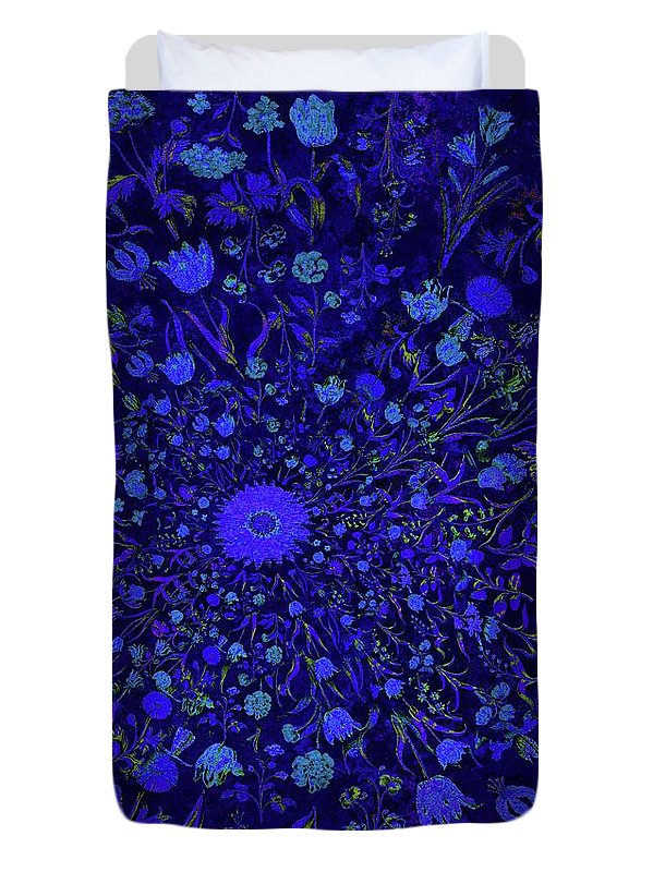 Blue Medieval Flowers  - Duvet Cover