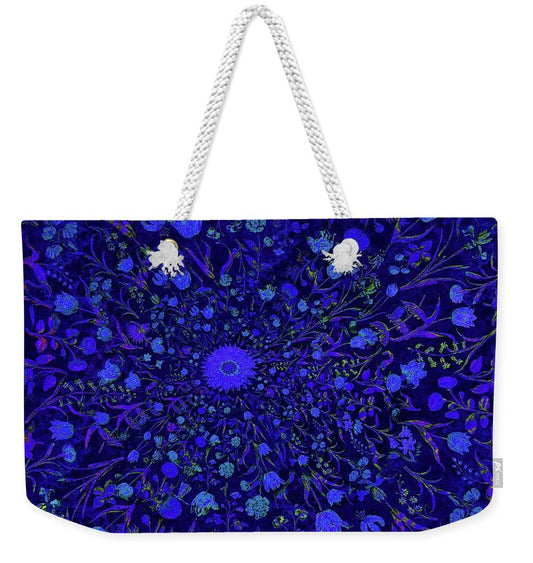Blue Medieval Flowers  - Weekender Tote Bag