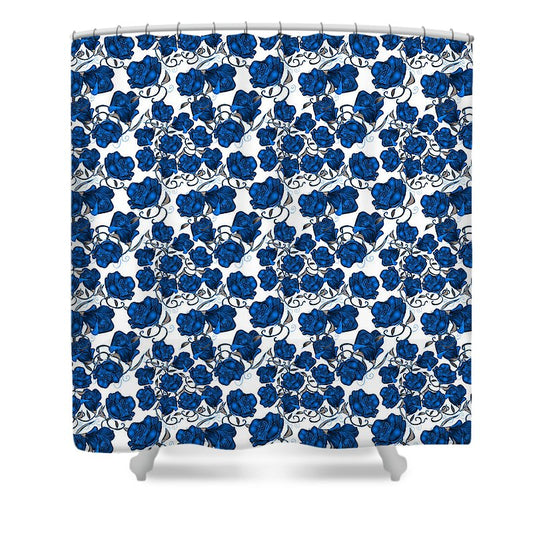 Blue Roses - Shower Curtain