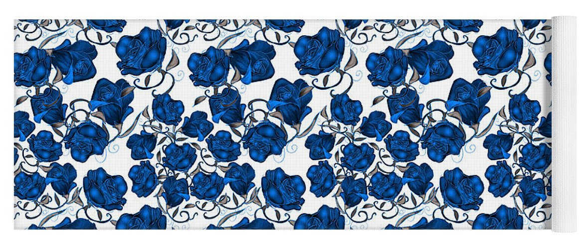 Blue Roses - Yoga Mat