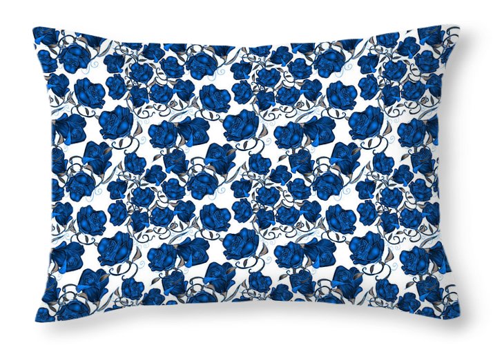 Blue Roses - Throw Pillow