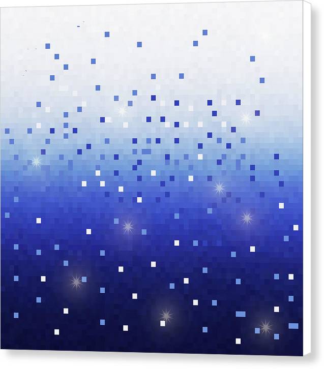 Blue Square Confetti - Canvas Print