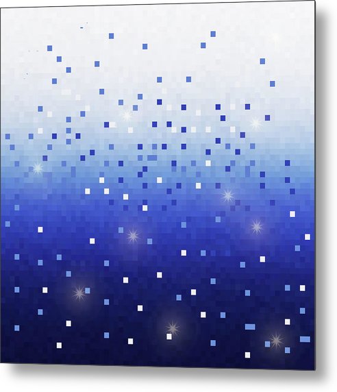 Blue Square Confetti - Metal Print