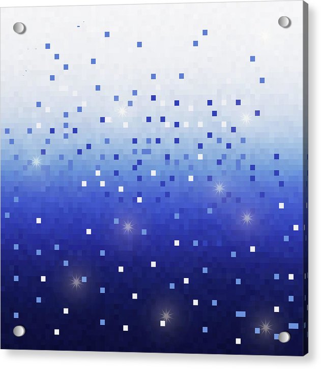 Blue Square Confetti - Acrylic Print
