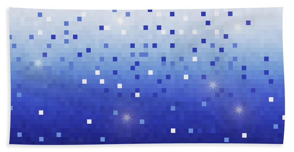 Blue Square Confetti - Beach Towel