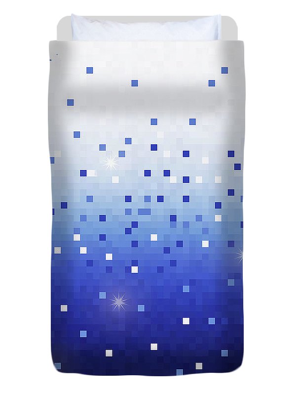 Blue Square Confetti - Duvet Cover