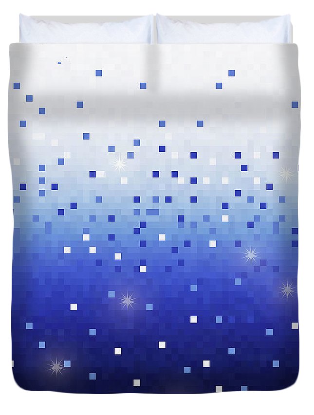 Blue Square Confetti - Duvet Cover