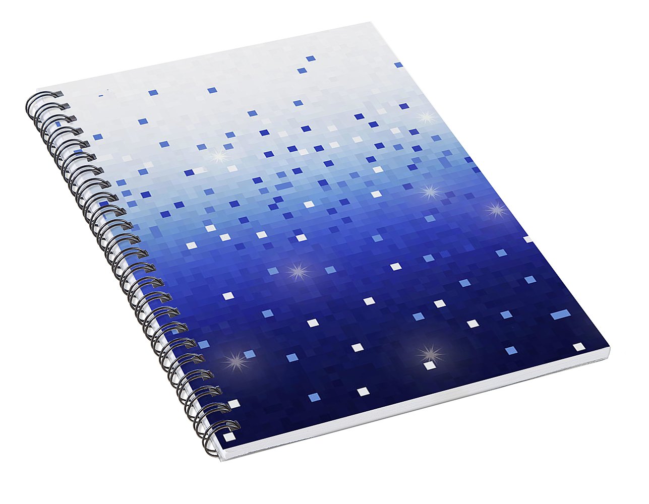 Blue Square Confetti - Spiral Notebook