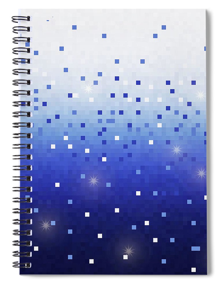 Blue Square Confetti - Spiral Notebook