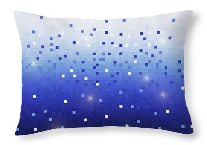 Blue Square Confetti - Throw Pillow