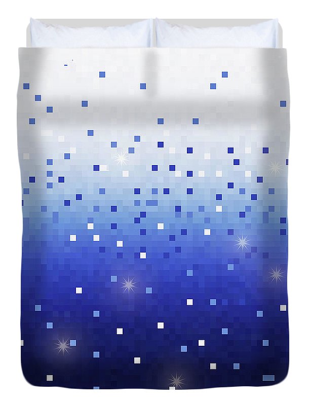 Blue Square Confetti - Duvet Cover