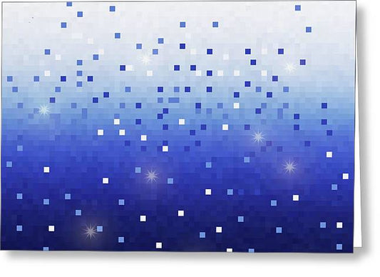 Blue Square Confetti - Greeting Card