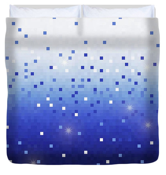 Blue Square Confetti - Duvet Cover