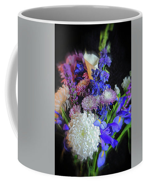 Blue White Purple Mixed Flowers Bouquet - Mug