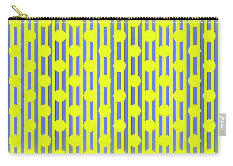 Blue Yellow Stripes and Dots - Carry-All Pouch