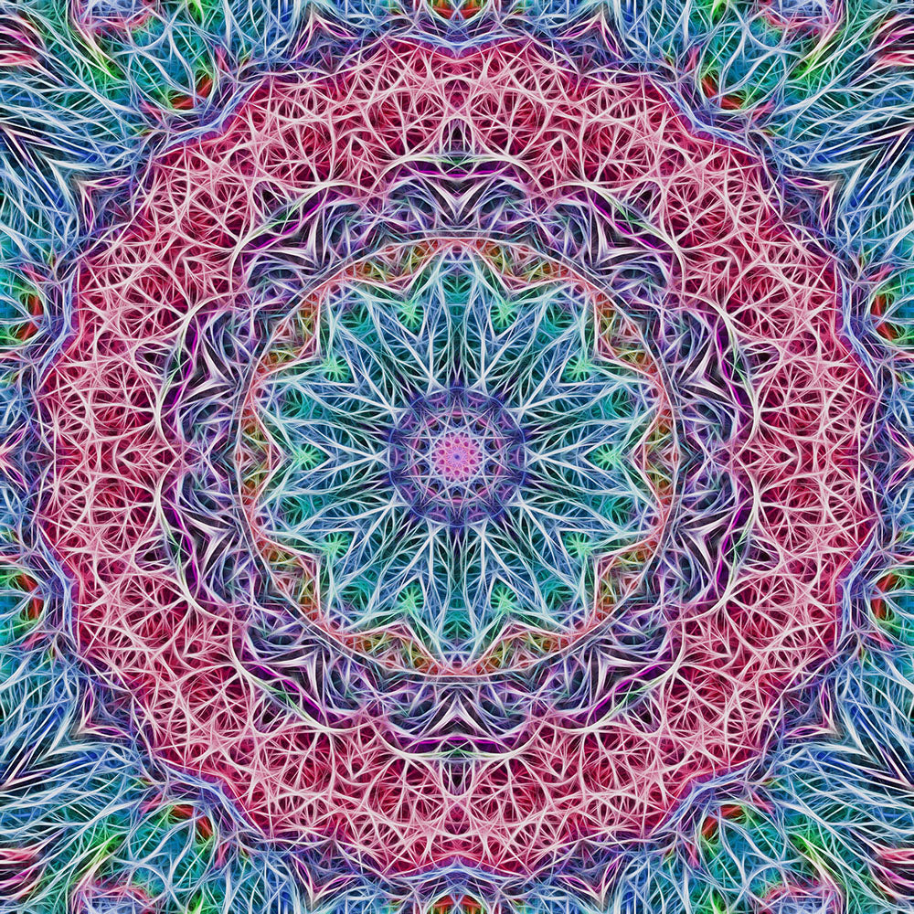 Blue and Pink Kaleidoscope Digital Image Download