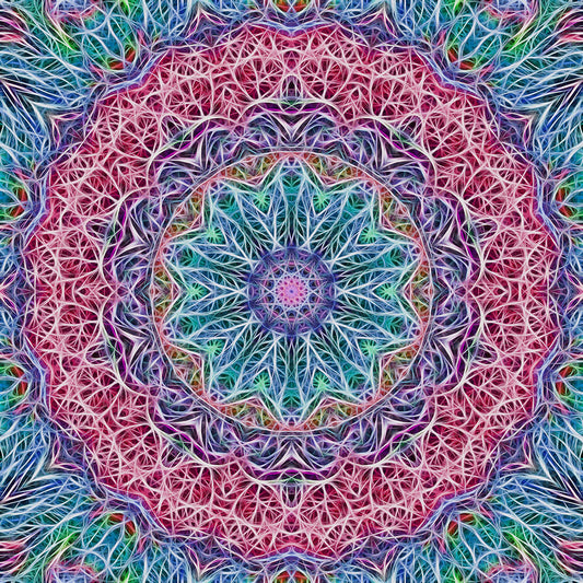 Blue and Pink Kaleidoscope Digital Image Download