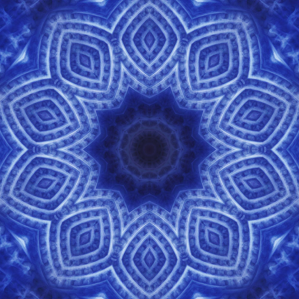 Blue and White Striped Kaleidoscope Digital Image Download