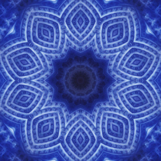 Blue and White Striped Kaleidoscope Digital Image Download