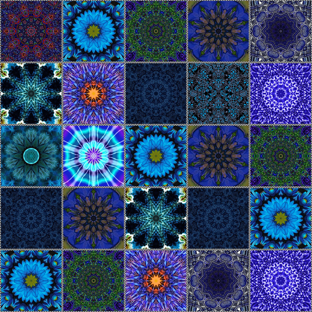 Blue Crazy Quilt Digital Image Download