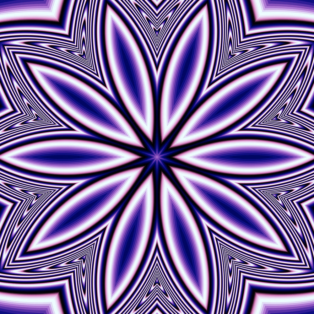 Blue Fractal Flower Kaleidoscope Digital Image Download